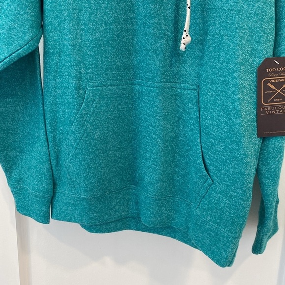 VINEYARD teal green hoodie with kangaroo pocket - Picture 5 of 8